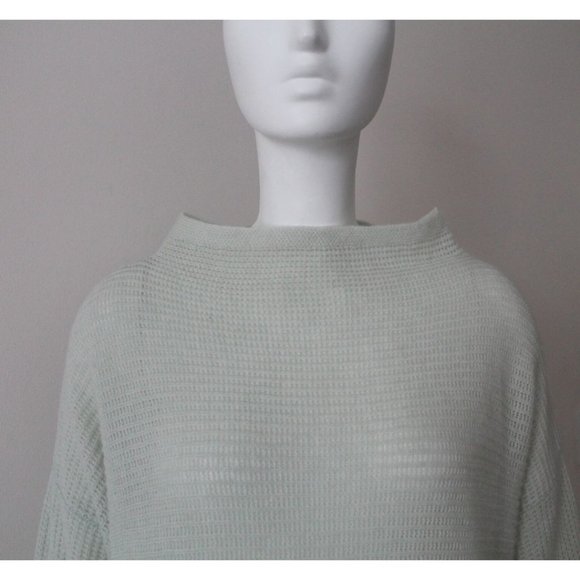 Eileen Fisher Italian Cashmere Funnel Neck Box-Top Mist Size Medium - Picture 4 of 11